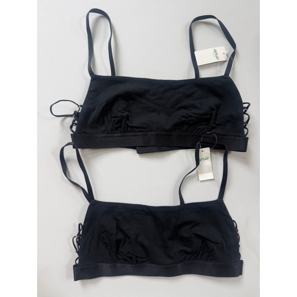Lot of 2 Aerie Cotton Bralettes in Black Size S